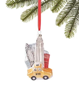 Macy's Glass New York Taxi Ornament, Created for Macy's