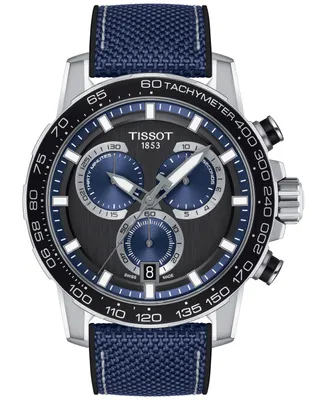 Tissot Men's Swiss Chronograph Supersport Blue Textile Strap Watch 40mm