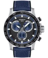 Tissot Men's Swiss Chronograph Supersport Blue Textile Strap Watch 40mm