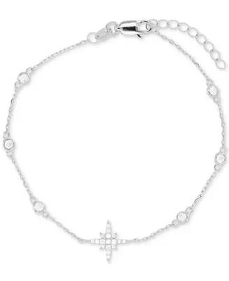 Cubic Zirconia Starburst Chain Bracelet