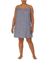 Lauren Ralph Plus Cotton Knit Double-Strap Nightgown