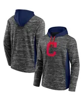 Men's Fanatics Gray, Navy Cleveland Indians Instant Replay Colorblock Pullover Hoodie