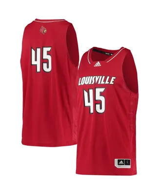 Men's adidas Number 45 Red Louisville Cardinals Swingman Basketball Jersey