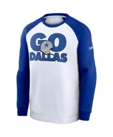 Men's Nike White, Royal Dallas Cowboys Fan Gear Throwback Go Helmet Sweatshirt