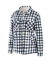 Women's Wear by Erin Andrews Oatmeal Washington Capitals Plaid Button-Up Shirt Jacket
