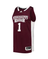 Men's adidas Number 1 Maroon Mississippi State Bulldogs Team Swingman Basketball Jersey