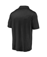 Men's Fanatics Black Oregon Ducks Primary Logo Striated Polo Shirt