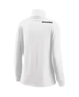 Women's Wear by Erin Andrews White Seattle Seahawks Long Sleeve Tri-Blend Turtleneck T-shirt