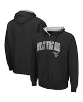 Men's Colosseum West Virginia Mountaineers Arch and Logo 3.0 Full-Zip Hoodie