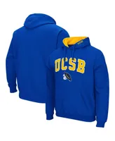 Men's Colosseum Blue Uc Santa Barbara Gauchos Arch and Logo Pullover Hoodie