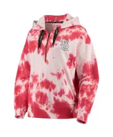 Women's Dkny Sport White and Red St. Louis Cardinals Dakota Tie-Dye Half-Zip Hoodie