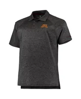 Men's Colosseum Heathered Black Minnesota Golden Gophers Big and Tall Down Swing Polo Shirt