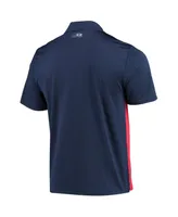 Men's Msx by Michael Strahan Red, Navy New England Patriots Challenge Color Block Performance Polo Shirt