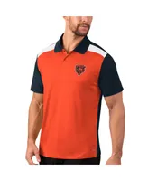 Men's Msx by Michael Strahan Orange, Navy Chicago Bears Challenge Color Block Performance Polo Shirt
