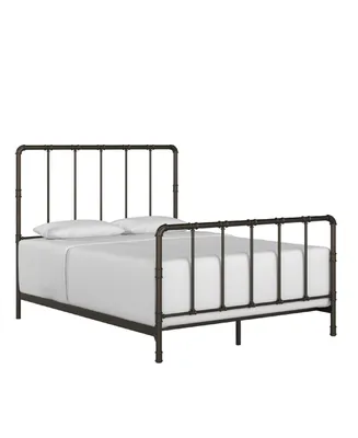 Elmaire Antique-Like Industrial Lines Bed, Queen