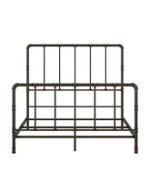 Elmaire Antique-Like Industrial Lines Bed, Queen