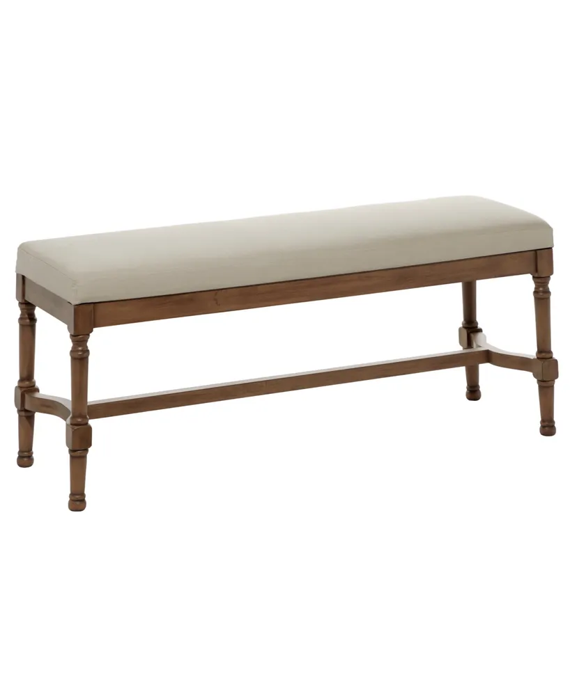 Wood and Linen Traditional Bench