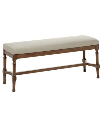 Wood and Linen Traditional Bench