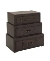 Faux Leather and Wood Traditional Chest