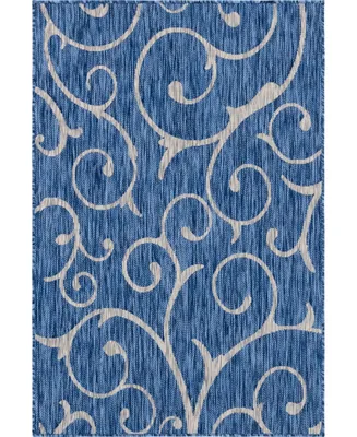 Bayshore Home Outdoor Pashio Botanical Iii Curl 8' x 11'4" Area Rug