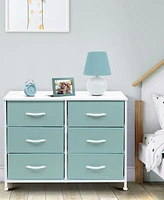 Sorbus 6 Drawers Dresser- Storage Unit with Steel Frame, Wood Top, Fabric Bins - for Bedroom, Closet
