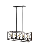 Jonathan Y Galax 5-Light Adjustable Farmhouse Industrial Led Dimmable Pendant
