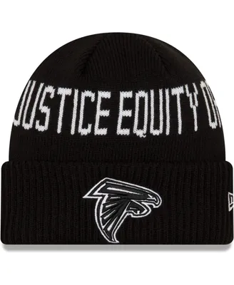 Men's New Era Black Atlanta Falcons Team Social Justice Cuffed Knit Hat