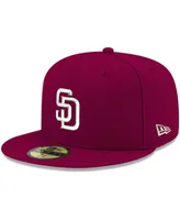 Men's New Era Cardinal San Diego Padres Logo White 59FIFTY Fitted Hat