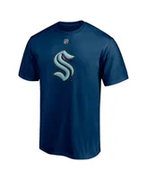 Men's Fanatics Brandon Tanev Deep Sea Blue Seattle Kraken Authentic Stack Name and Number T-shirt