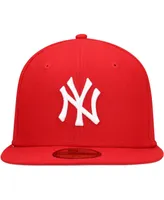 Men's New Era Red York Yankees Logo White 59FIFTY Fitted Hat
