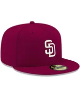 Men's New Era Cardinal San Diego Padres Logo White 59FIFTY Fitted Hat