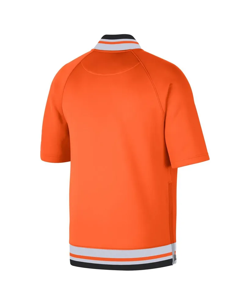 Men's Nike Orange, White La Clippers 2021/22 City Edition Therma Flex Showtime Short Sleeve Full-Snap Bomber Jacket