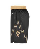 Men's Nike Black and Gold Toronto Raptors 2021/22 City Edition Swingman Shorts