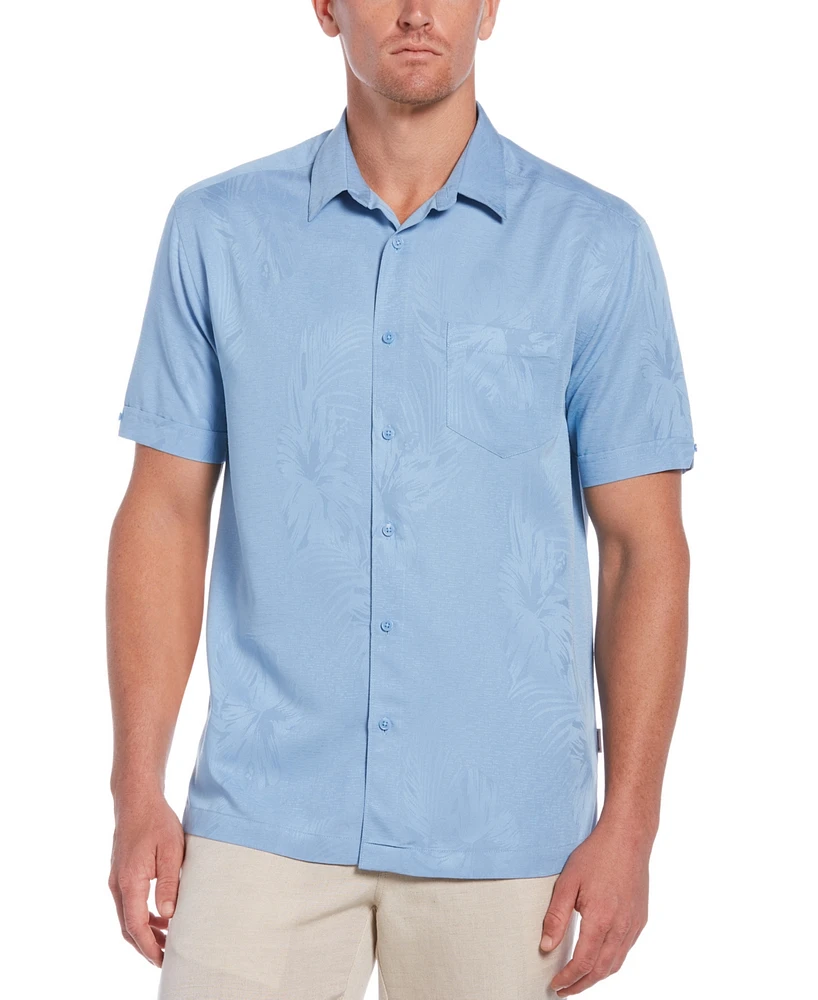 Cubavera Men's Big & Tall Floral Textured Jacquard Short Sleeve Shirt