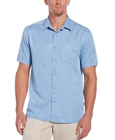 Cubavera Men's Big & Tall Floral Textured Jacquard Short Sleeve Shirt