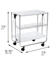 Honey Can Do Modern Foldable Rolling Kitchen Cart