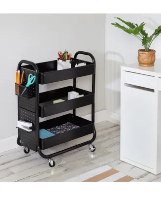 Honey Can Do Rolling Craft Cart with Peg Board