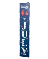 Glitzhome Lighted Wooden Happy July 4th Porch Sign, 42.5"