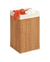 Honey-Can-Do Square Bamboo Wicker Hamper