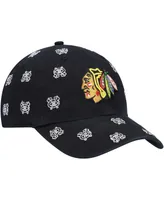 Women's '47 Black Chicago Blackhawks Confetti Clean Up Adjustable Hat