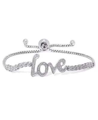 Diamond Accent 'Love' Adjustable Bolo Bracelet
