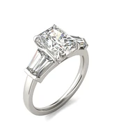 Moissanite Radiant Cut Engagement Ring (3-7/8 Carat Total Weight Diamond Equivalent) 14K White Gold