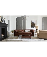 Closeout! Ciarah Chesterfield Leather Loveseat, Created for Macy's