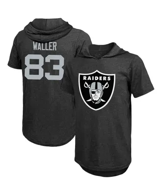 Men's Majestic Threads Darren Waller Black Las Vegas Raiders Player Name and Number Tri-Blend Hoodie T-shirt