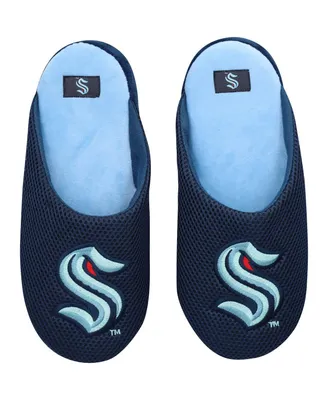 Men's Foco Seattle Kraken Big Logo Colorblock Mesh Slippers