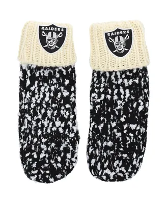 Men's Foco Black Las Vegas Raiders Confetti Cream Mittens