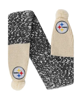 Women's Foco Pittsburgh Steelers Confetti Scarf with Pom