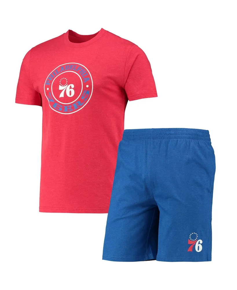 Men's Concepts Sport Royal, Red Philadelphia 76ers T-shirt and Shorts Sleep Set