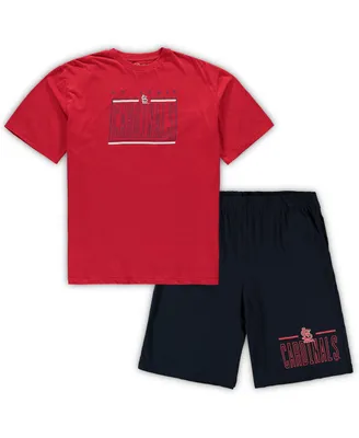 Men's Concepts Sport Red, Navy St. Louis Cardinals Big and Tall T-shirt Shorts Sleep Set