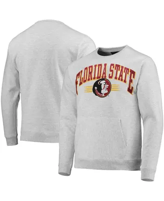 Men's League Collegiate Wear Heathered Gray Florida State Seminoles Upperclassman Pocket Pullover Sweatshirt